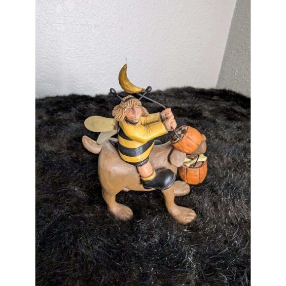 Halloween Williraye Buzzing Around bee riding dog moon stars - Picture 1 of 5